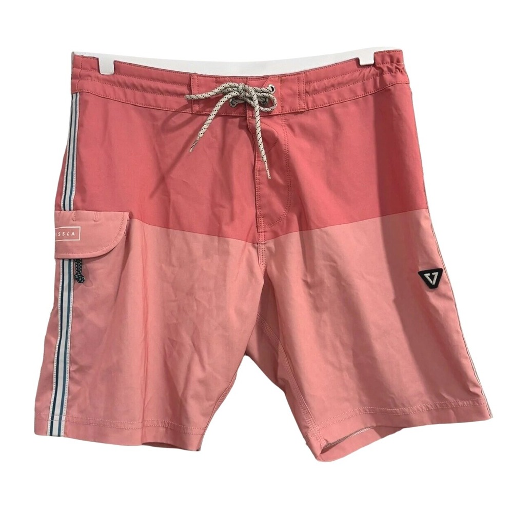 Vissla Pink Duotone Boardshorts‎ Swim Trunk Stretch The Trip Men 30 Beach Summer